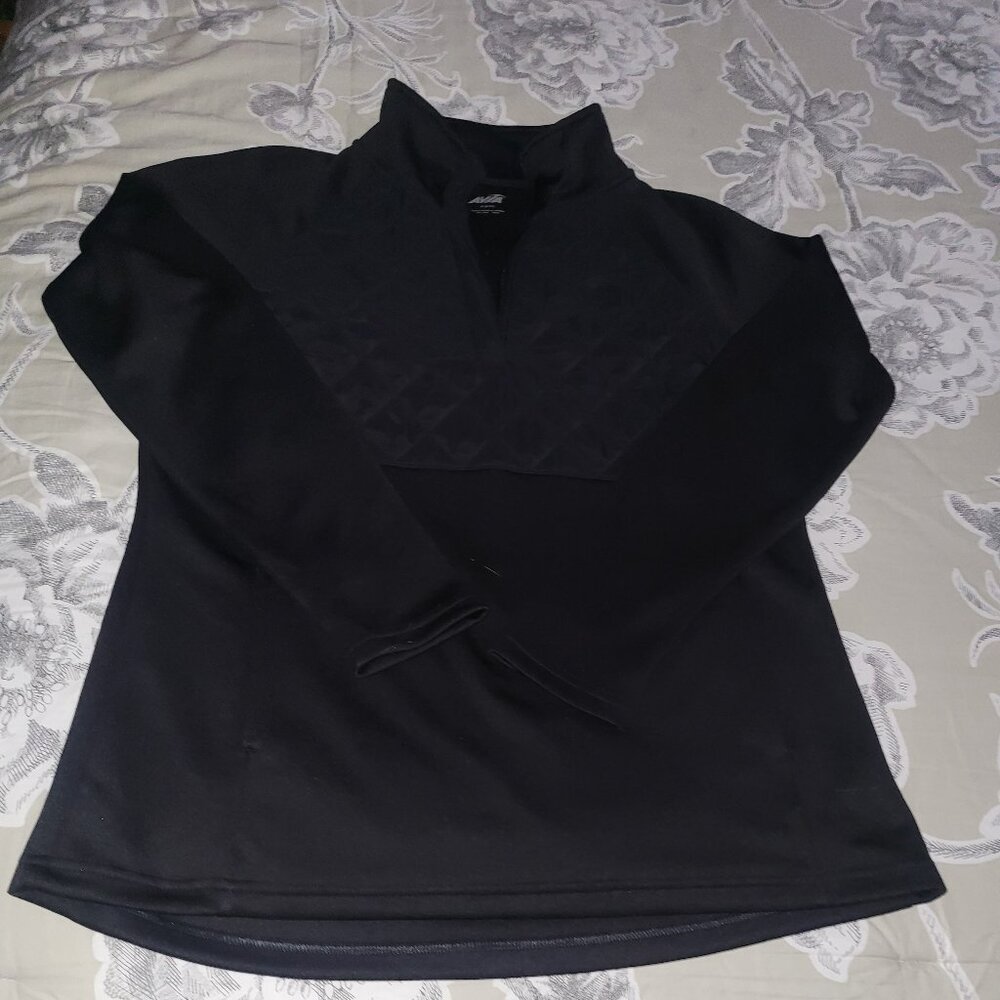 Avia Black Pull Over Quarter Zip Sports Jacket/Top Size Medium EUC